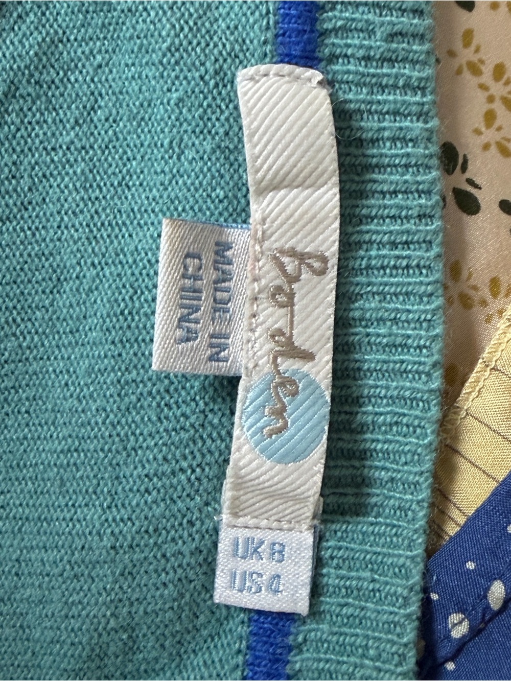 Boden Teal Green Heritage Hummingbird Knit Sweater Size 4 - Picture 4 of 7